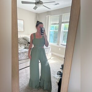Green jumpsuit